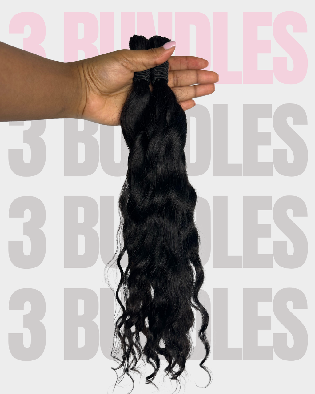 Loose Curly Bulk Braiding Hair – 3 Bundle Set