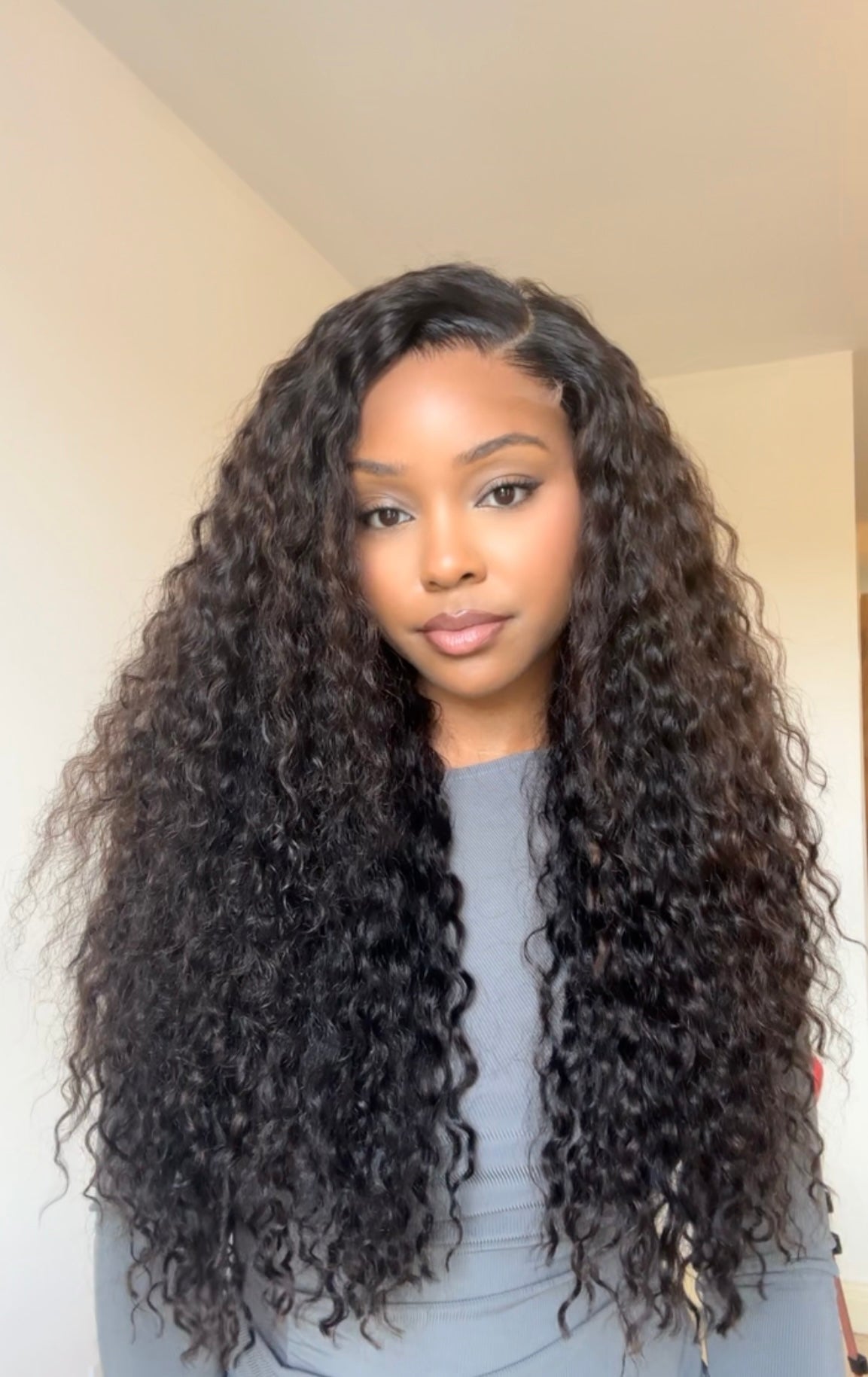 NINA - SIDE PART BROWN SUBTLE HIGHLIGHTS CURLY 5x5 HD WIG - READY TO SHIP | MEDIUM CAP