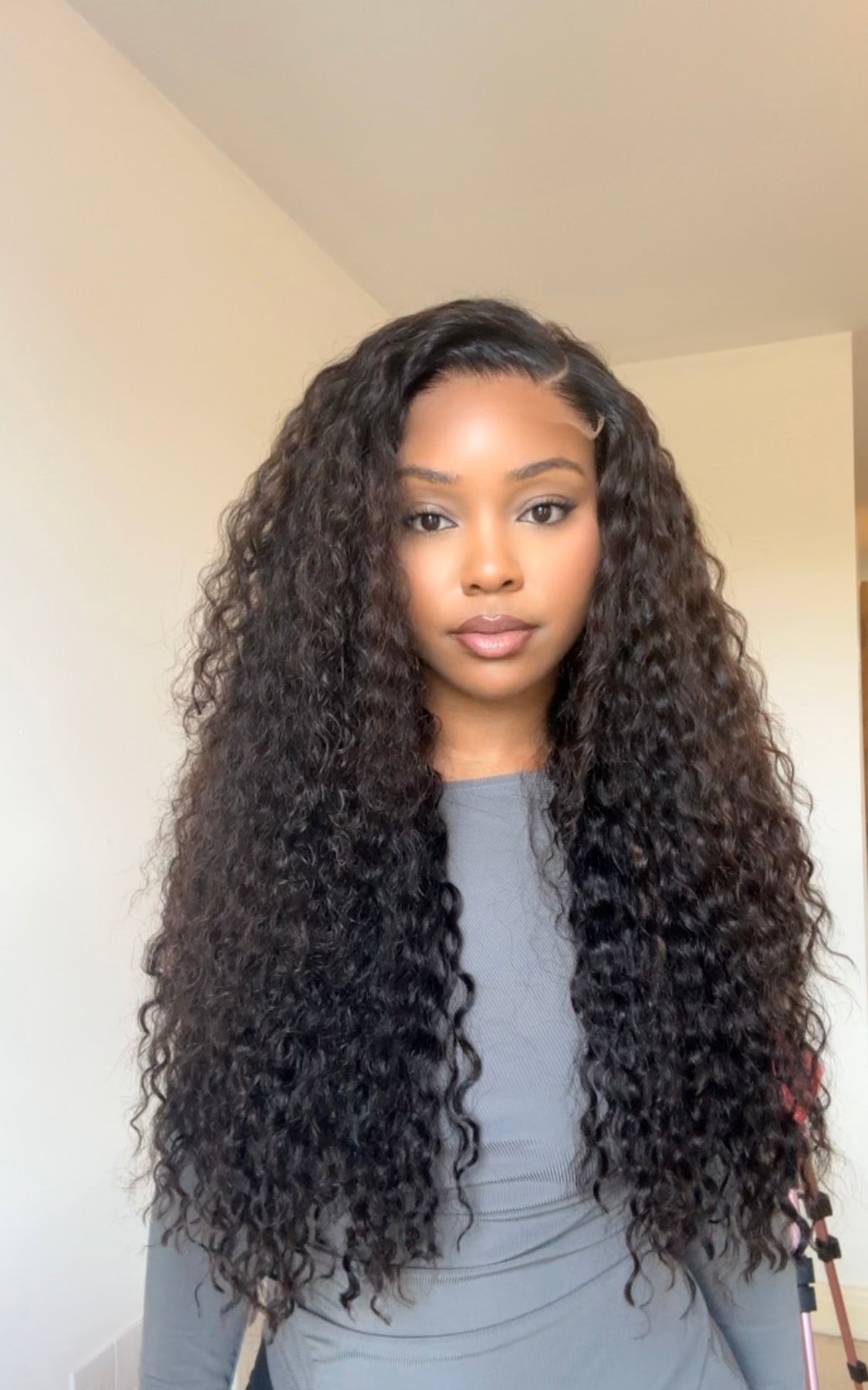 NINA - SIDE PART BROWN SUBTLE HIGHLIGHTS CURLY 5x5 HD WIG - READY TO SHIP | MEDIUM CAP