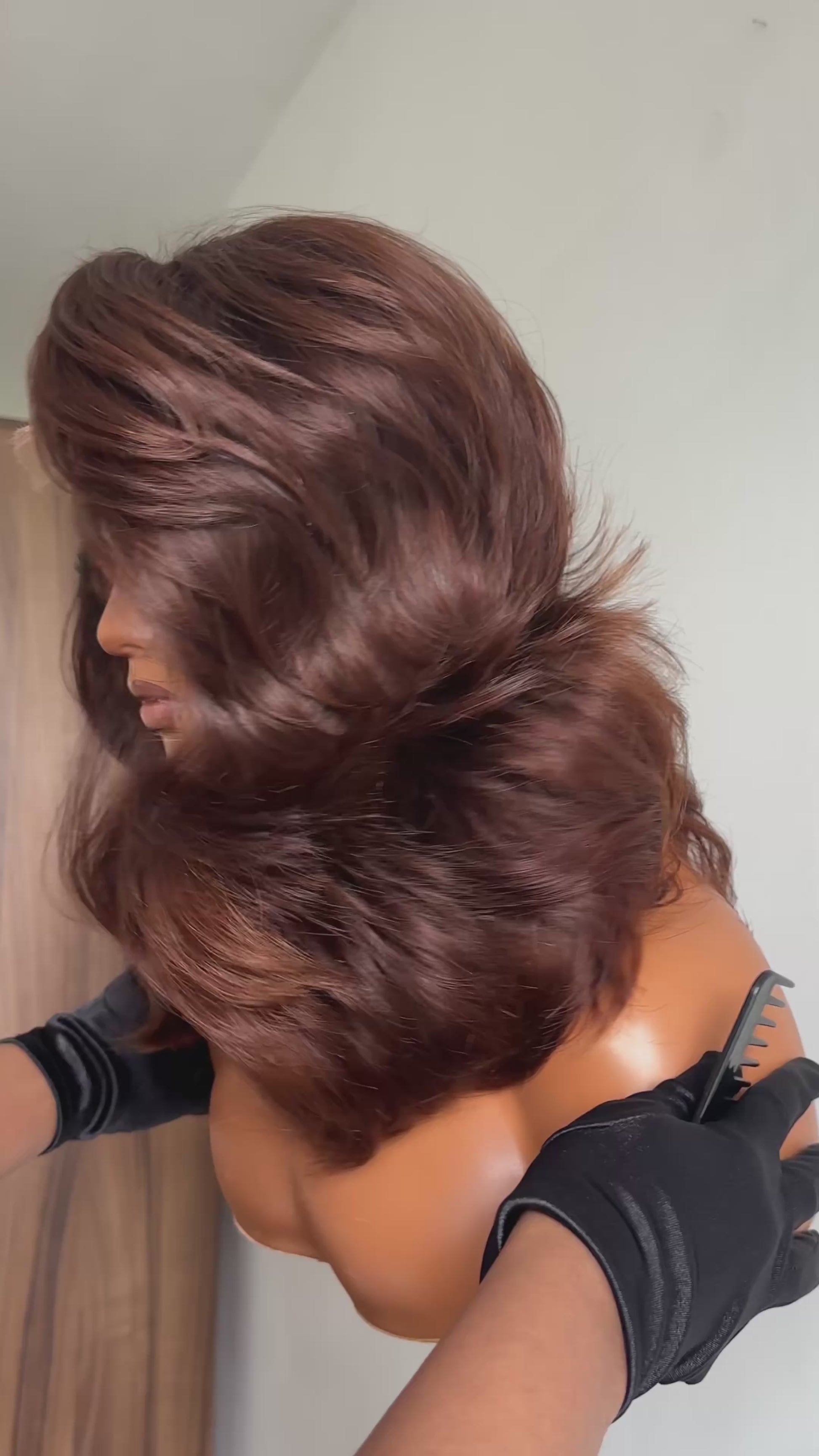 ROBYN - 12" LAYERED DARK COPPER 5x5 HD WIG - READY TO SHIP | MEDIUM CAP